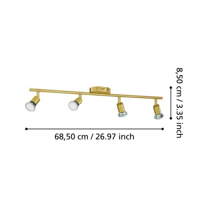 Eglo - LED Oświetlenie punktowe 4xGU10/2,8W/230V 3000K złoty