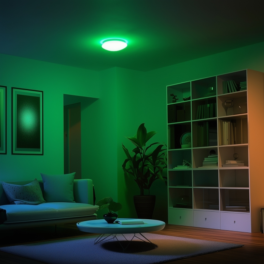 Eglo 33219 - LED RGBW ściemnialna oprawa sufitowa GIRON-C LED/17W/230V śr. 30 cm biała