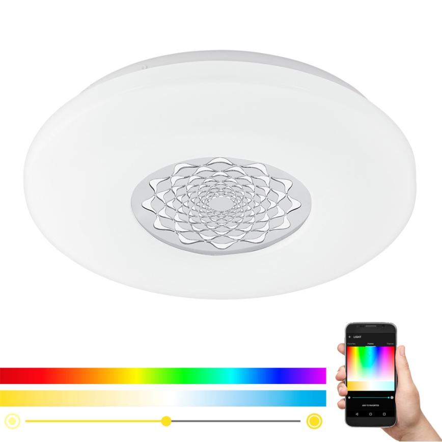 Eglo 33248 - LED RGBW ściemnialna oprawa sufitowa CAPASSO-C LED/17W/230V 2700-6500K śr. 34 cm
