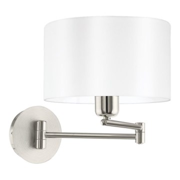 Eglo 33269 - Kinkiet PASTERI 1xE27/60W/230V matowy chrom/biały
