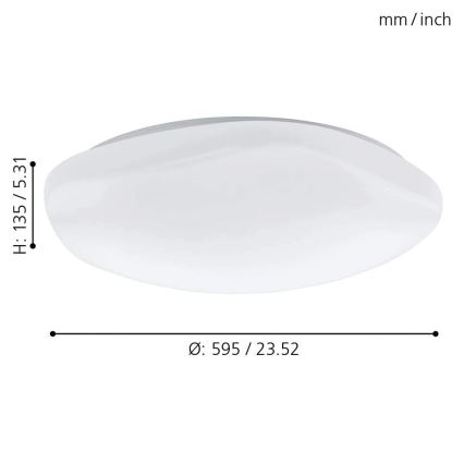 Eglo 33272 - Ściemnialna lampa sufitowa RGBW TOTARI-C LED/34W/230V 2700-6500K biały + zdalne sterowanie