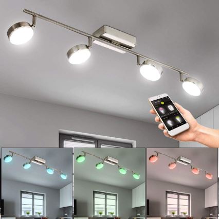 Eglo 33274 - LED RGBW Oświetlenie punktowe ściemnialne CORROPOLI-C 4xLED/5W/230V