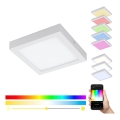 Eglo 33316 - LED RGBW ściemnialna oprawa sufitowa FUEVA-C LED/15,6W/230V 2700-6500K 22,5x22,5 cm biała