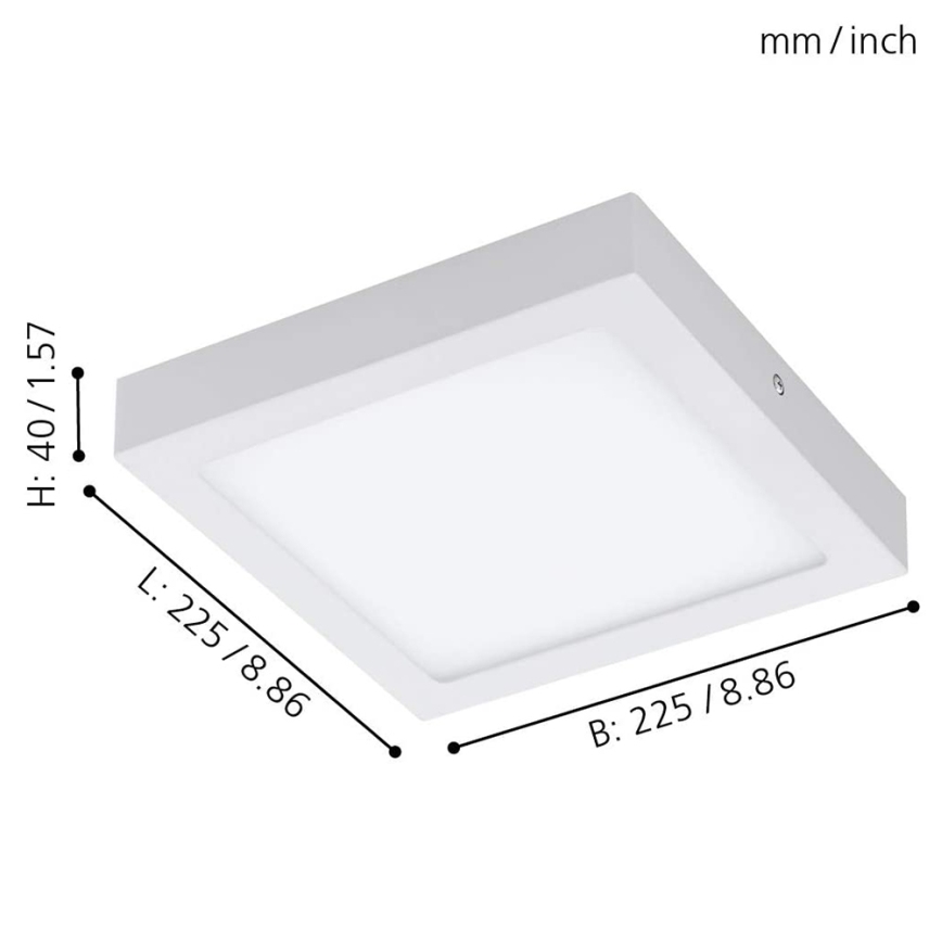 Eglo 33316 - LED RGBW ściemnialna oprawa sufitowa FUEVA-C LED/15,6W/230V 2700-6500K 22,5x22,5 cm biała