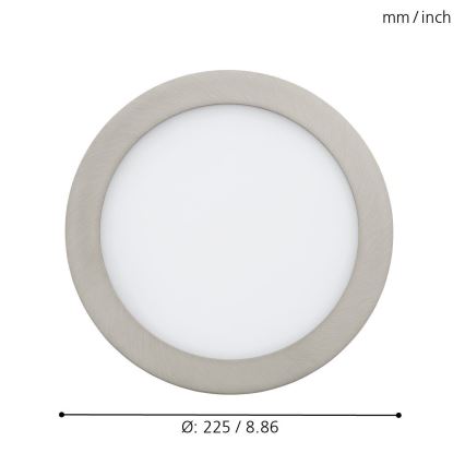 Eglo 33317 - LED RGBW Ściemnialna wpuszczana oprawa sufitowa FUEVA-C LED/15,6W/230V 2700-6500K śr. 22,5 cm