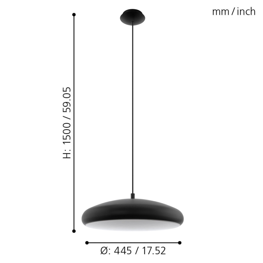 Eglo 33328 - LED RGBW Ściemnialny żyrandol na lince RIODEVA-C LED/27W/230V 2700-6500K czarny