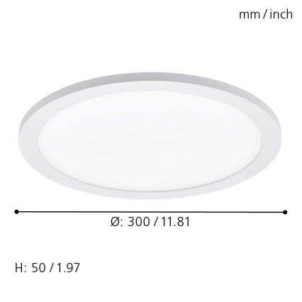 Eglo 33341 - LED RGBW ściemnialna oprawa sufitowa SARSINA-C LED/16W/230V 2700-6500K Ø 30 cm + pilot zdalnego sterowania