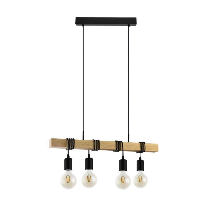 Eglo 33378 - LED Żyrandol na lince TOWNSHEND 4xE27/4W/230V 2200K beżowy/czarny