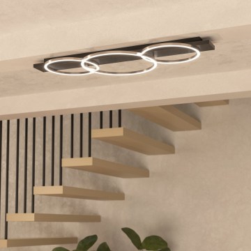 Eglo 33488 - Lampa sufitowa LED BOYAL 2xLED/12W/230V + LED/12W czarna