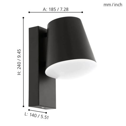 Eglo 33559 - LED Ściemnialny kinkiet zewnętrzny CALDIERO-C 1xE27/9W/230V IP44