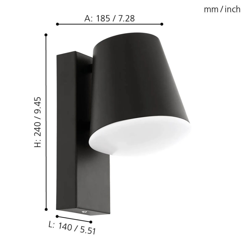Eglo 33559 - LED Zewnętrzna Ścienna Lampa ściemnialna CALDIERO-C 1xE27/9W/230V IP44