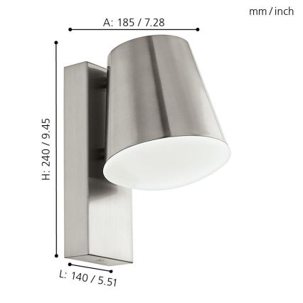 Eglo 33562 - LED Ściemnialny kinkiet zewnętrzny CALDIERO-C 1xE27/9W/230V IP44