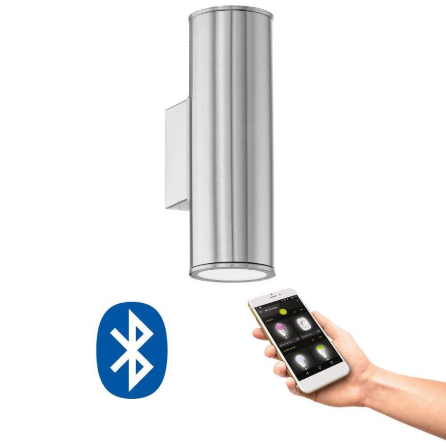 Eglo 33582 - LED RGBW ściemnialne zewnętrzne oświetlenie ścienne RIGA 2xGU10/5W/230V IP44