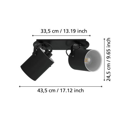 Eglo 33646 - Oprawa punktowa VILLABATE 2xE27/10W/230V