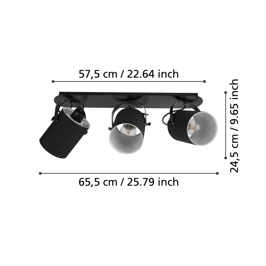 Eglo 33647 - Oprawa punktowa VILLABATE 3xE27/10W/230V