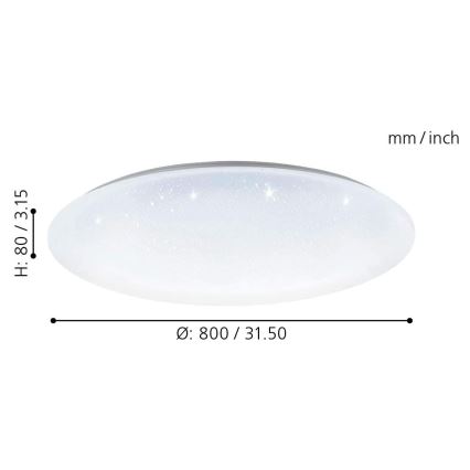 Eglo 33669 - Ściemnialna lampa sufitowa RGBW TOTARI-C LED/43W/230V 2700-6500K biały + zdalne sterowanie