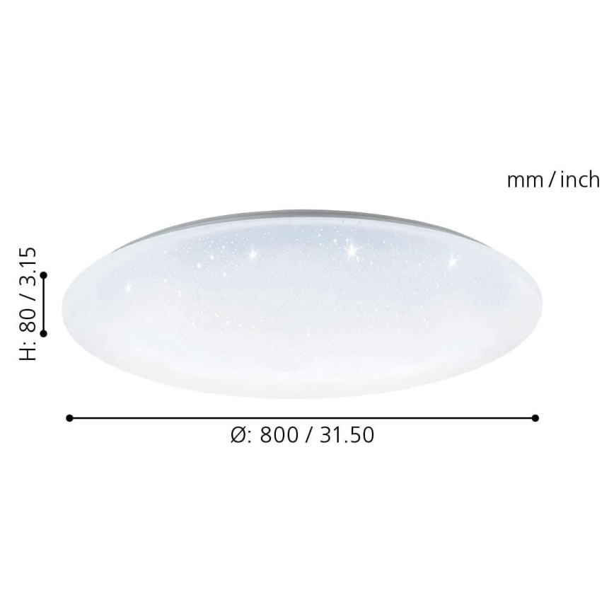 Eglo 33669 - Ściemnialna lampa sufitowa RGBW TOTARI-C LED/43W/230V 2700-6500K biały + zdalne sterowanie