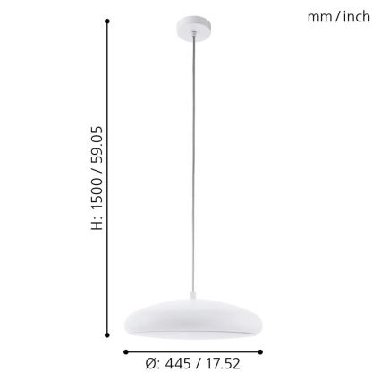 Eglo 33765 - LED RGBW Ściemnialny żyrandol na lince RIODEVA-C LED/27W/230V 2700-6500K biały
