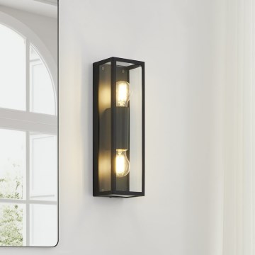Eglo 33856 - Kinkiet zewnętrzny ALAMONTE 2xE27/60W/230V IP44 czarny