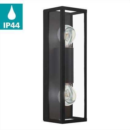 Eglo 33856 - Kinkiet zewnętrzny ALAMONTE 2xE27/60W/230V IP44 czarny