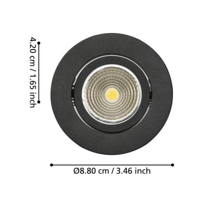 Eglo - LED Ściemnialna oprawa wpuszczana LED/6W/230V czarna