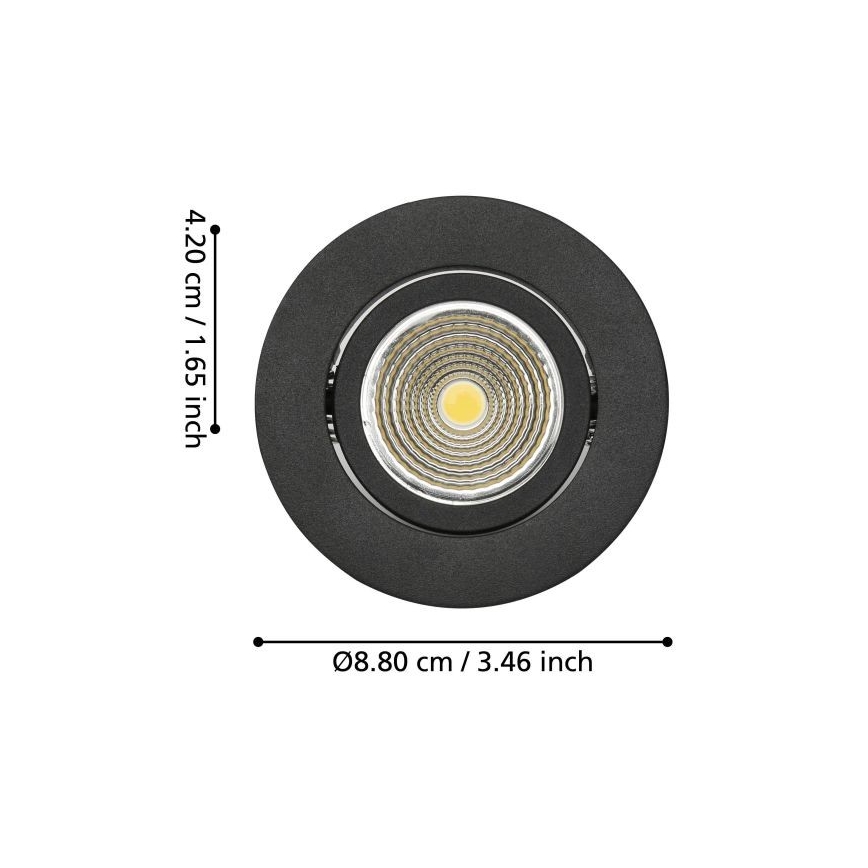 Eglo - LED Ściemnialna oprawa wpuszczana LED/6W/230V czarna