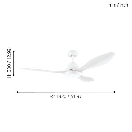 Eglo - Wentylator sufitowy LED/18W/230V z pilotem