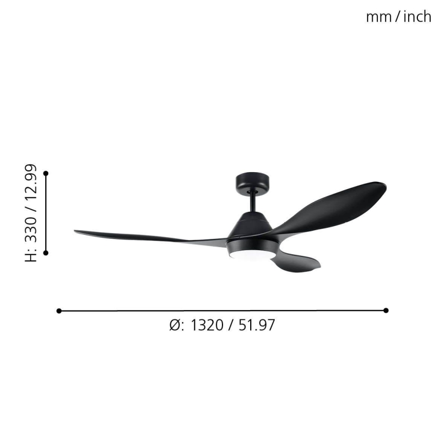 Eglo - Wentylator sufitowy LED LED/18W/230V + pilot zdalnego sterowania