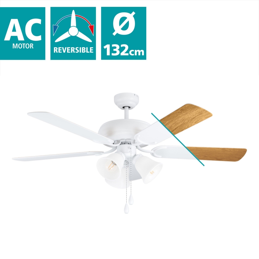 Eglo - Wentylator sufitowy 3xE27/40W/230V biały