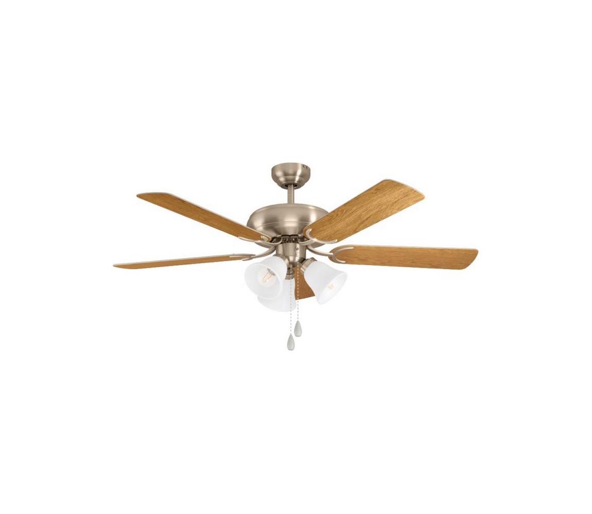Eglo 35077 - Wentylator sufitowy LAS PALMAS 3xE27/40W/230V chrom matowy/brązowy