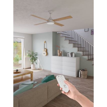 Eglo - Wentylator sufitowy LED LED/20W/230V 3000/4000/5000K + pilot zdalnego sterowania białe