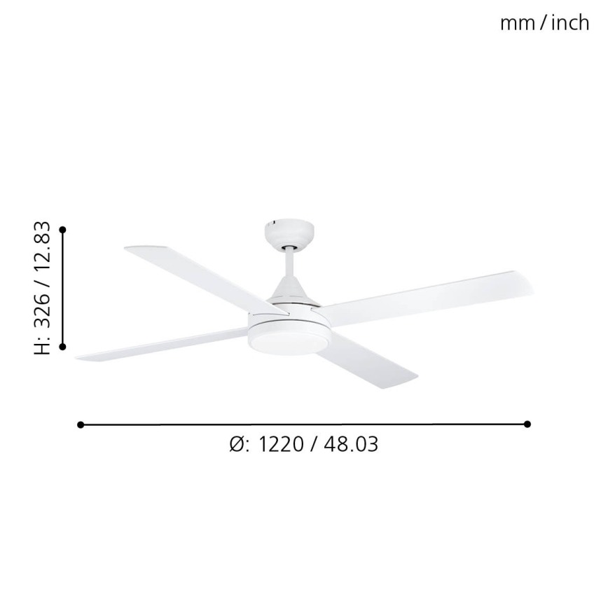 Eglo - Wentylator sufitowy LED LED/20W/230V 3000/4000/5000K + pilot zdalnego sterowania białe
