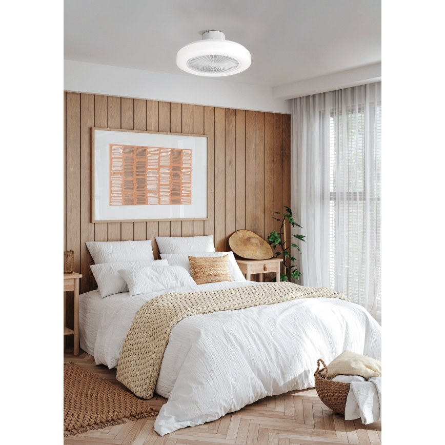 Eglo - LED Ściemnialny wentylator sufitowy LED/25,5W/230V białe 2700-6500K + Pilot zdalnego sterowania