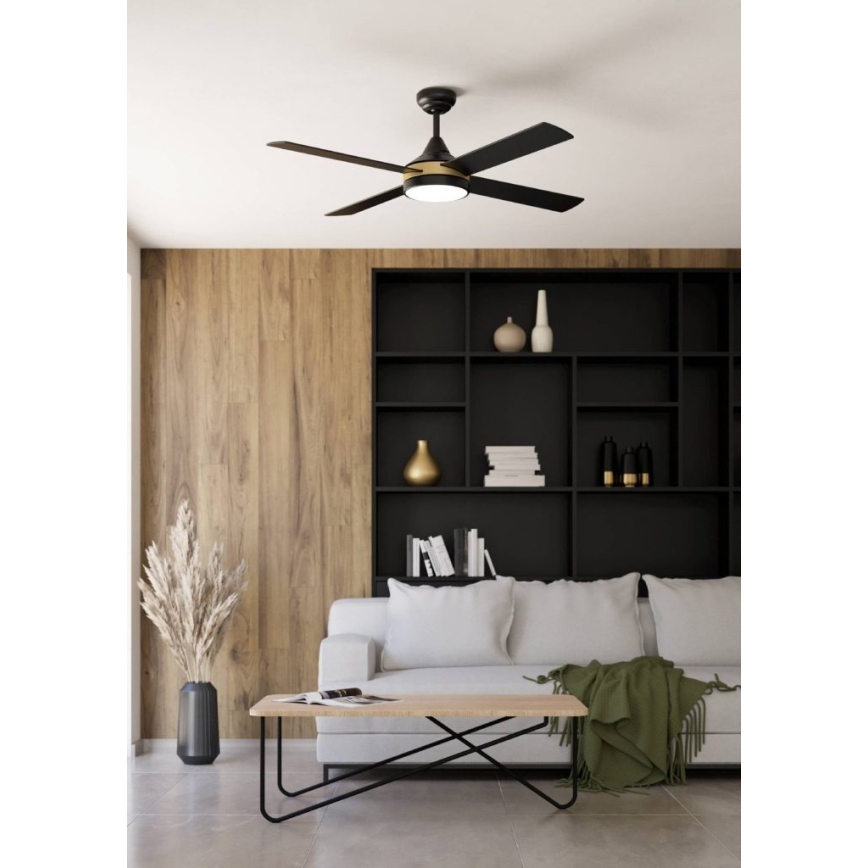 Eglo - Wentylator sufitowy LED/19W/230V 3000/4000/5000K, śr. 122 cm, czarny + pilot zdalnego sterowania