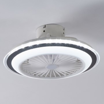 Eglo 35141-LED Ściemnialny wentylator sufitowy ALBUFEIRA 25,5W/230V biały/szary +pilot