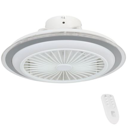 Eglo 35141-LED Ściemnialny wentylator sufitowy ALBUFEIRA 25,5W/230V biały/szary +pilot