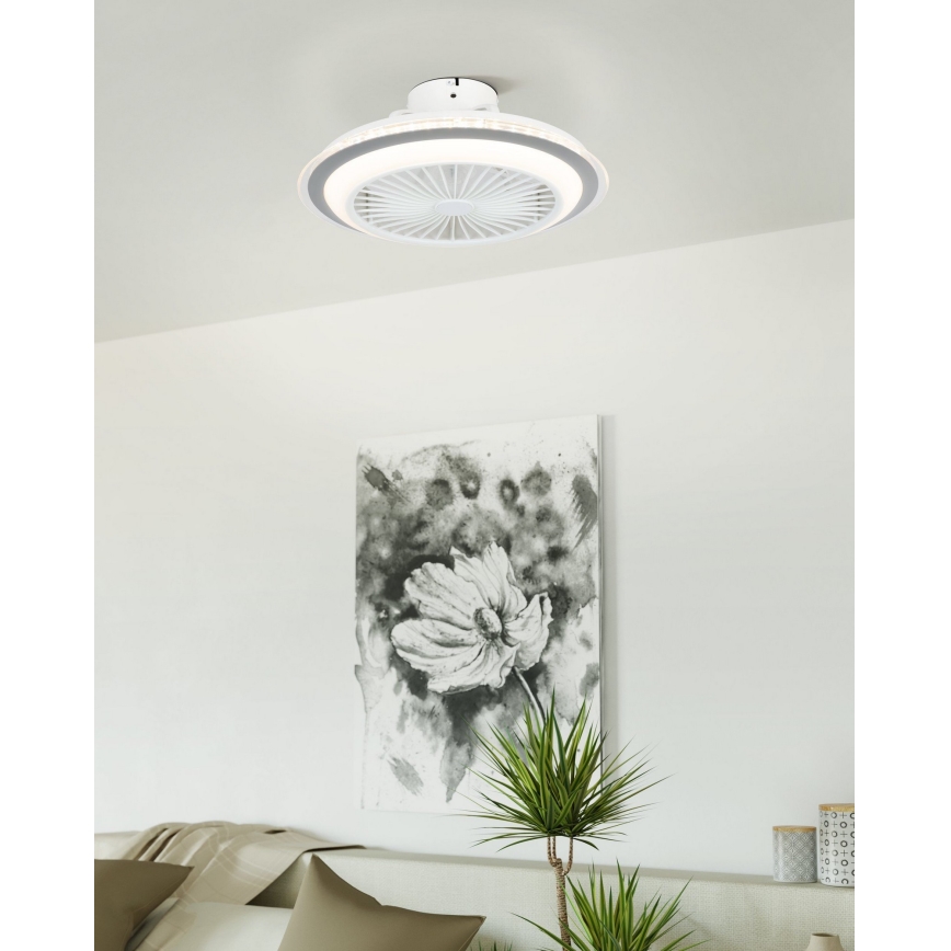 Eglo 35141-LED Ściemnialny wentylator sufitowy ALBUFEIRA 25,5W/230V biały/szary +pilot
