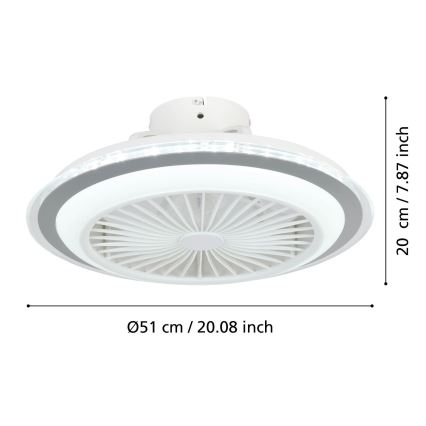 Eglo 35141-LED Ściemnialny wentylator sufitowy ALBUFEIRA 25,5W/230V biały/szary +pilot