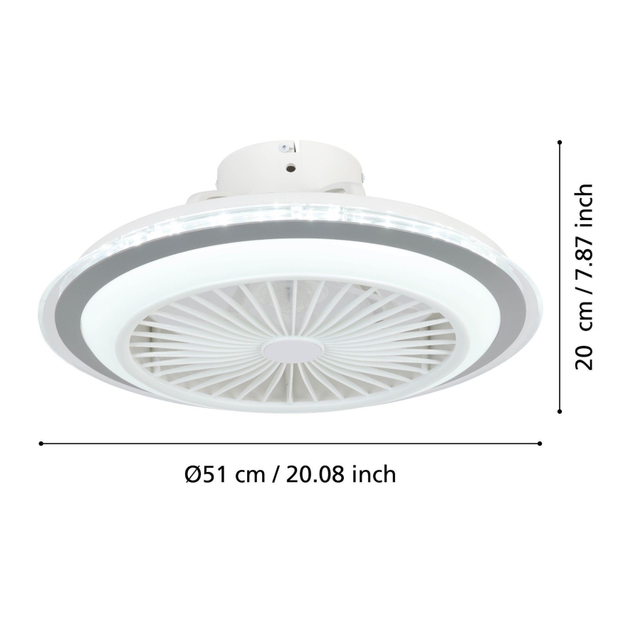 Eglo 35141-LED Ściemnialny wentylator sufitowy ALBUFEIRA 25,5W/230V biały/szary +pilot