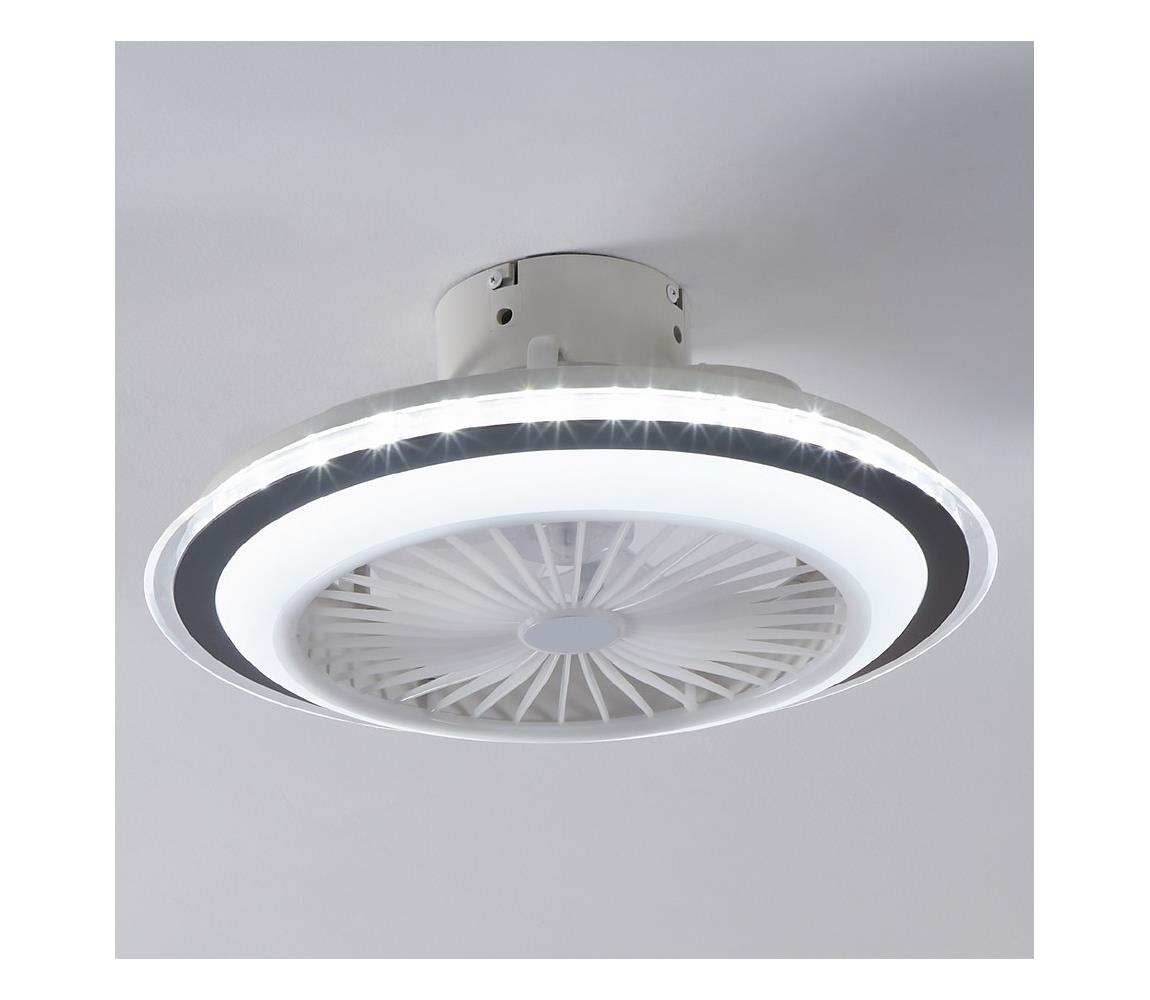 Eglo 35141-LED Ściemnialny wentylator sufitowy ALBUFEIRA 25,5W/230V biały/szary +pilot