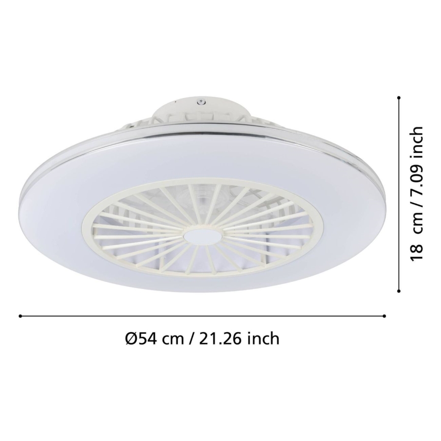 Eglo - ściemnialny wentylator sufitowy LED 3xLED/12,6W/230V 2700-6500K Ø 55 cm biały + pilot zdalnego sterowania