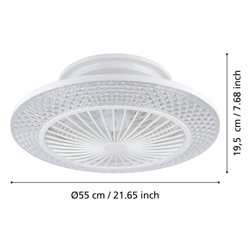 Eglo - Ściemnialny sufitowy wentylator LED 3xLED/12,6W/230V 2700-6500K Ø 55 cm biały + pilot zdalnego sterowania