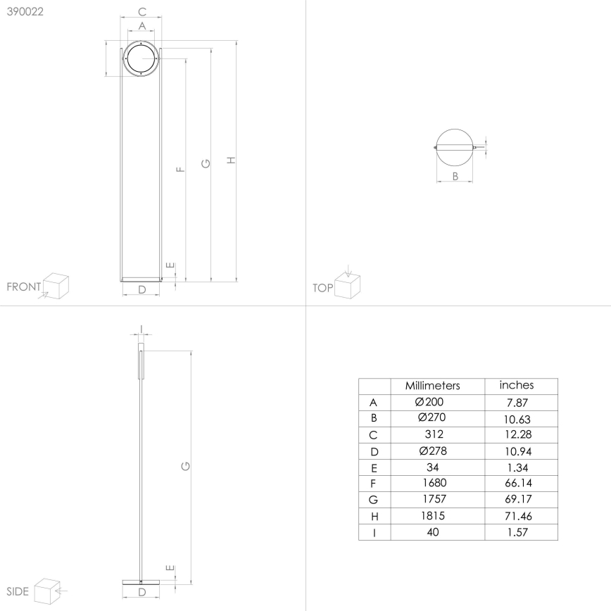 Eglo - LED Lampa podłogowa ściemnialna LED/20W/230V 3000K czarna