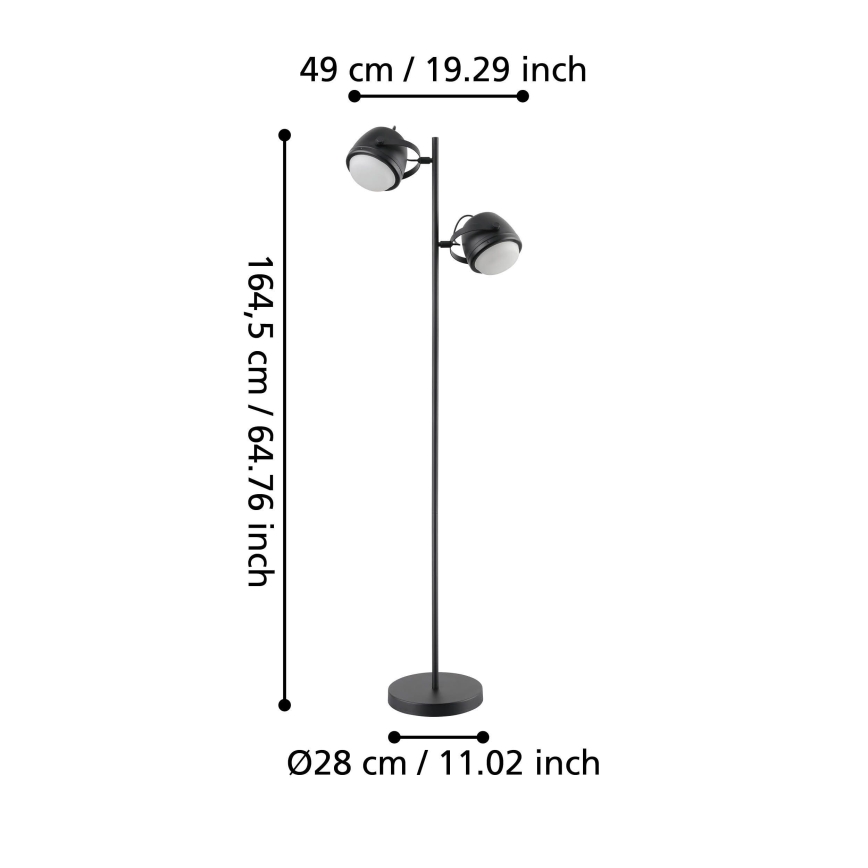 Eglo - Lampa podłogowa 2xE27/28W/230V czarny