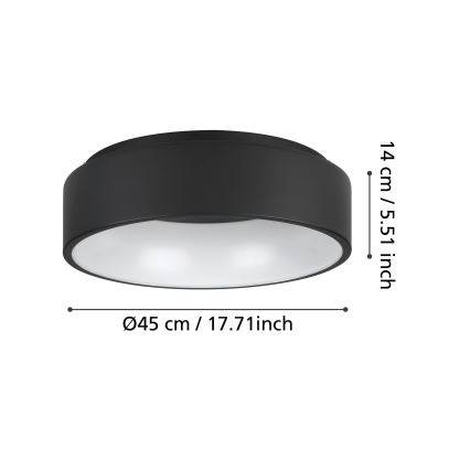 Eglo - LED Plafon ściemnialny LED/25,5W/230V 3000K czarny