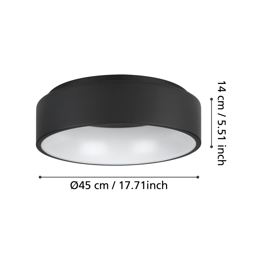 Eglo - LED Plafon ściemnialny LED/25,5W/230V 3000K czarny