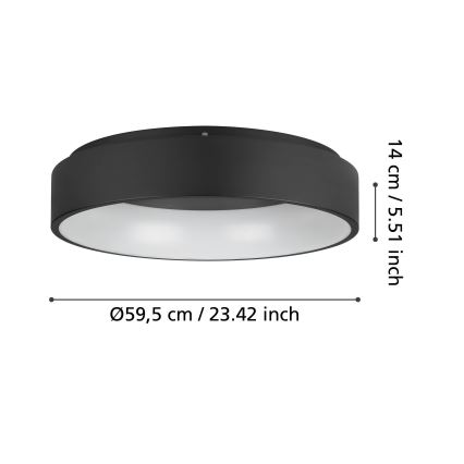 Eglo - LED Plafon ściemnialny LED/35,2W/230V 3000K czarny