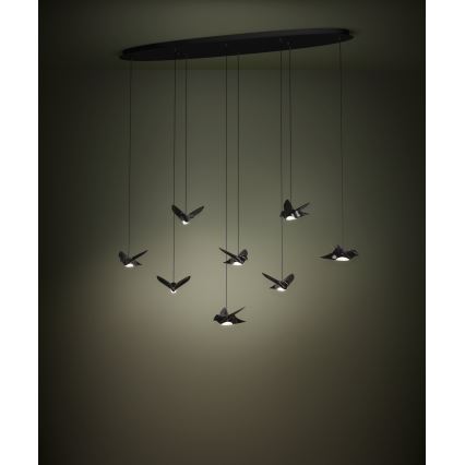 Eglo - LED Żyrandol ściemnialny na lince 8xLED/4,2W/230V 3000K czarny