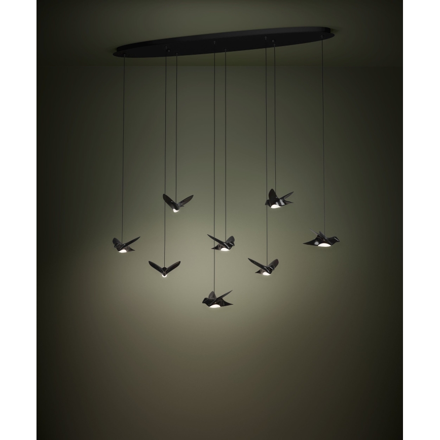 Eglo - LED Żyrandol ściemnialny na lince 8xLED/4,2W/230V 3000K czarny