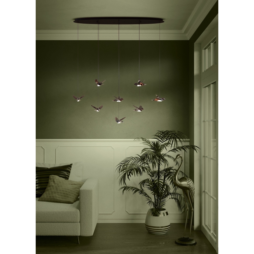Eglo - LED Żyrandol ściemnialny na lince 8xLED/4,2W/230V 3000K czarny